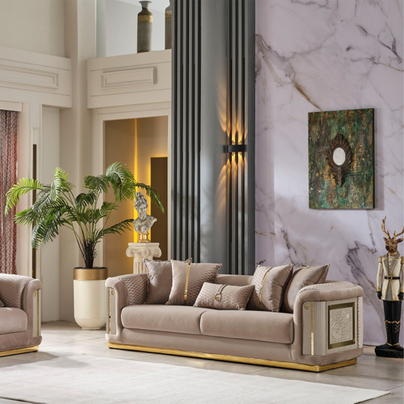 Everly Quinn Fasulo 2 Piece Velvet Living Room Set Wayfair